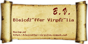Bleicöffer Virgília névjegykártya
